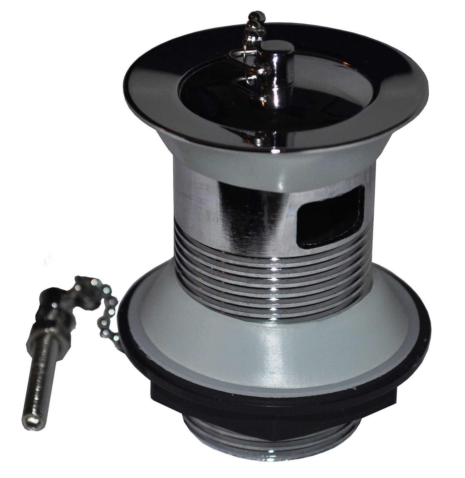 1 1/4 Inch Slotted Basin Waste with Chrome Plug  Chain & Stay - Get Next Day