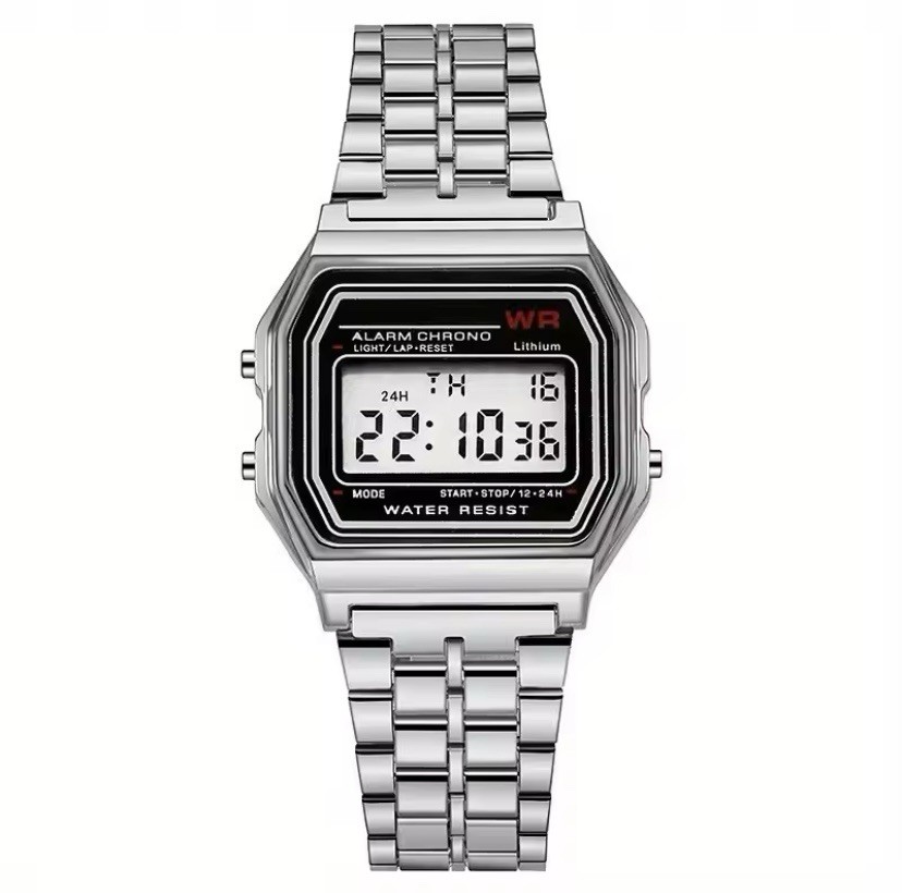 Women Men Business Non-Waterproof Steel Multi-Functional LED Digital Sport Watch
