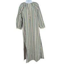 Tuckernuck Pomander Place Multi Striped 100% Cotton Caftan Dress Size M