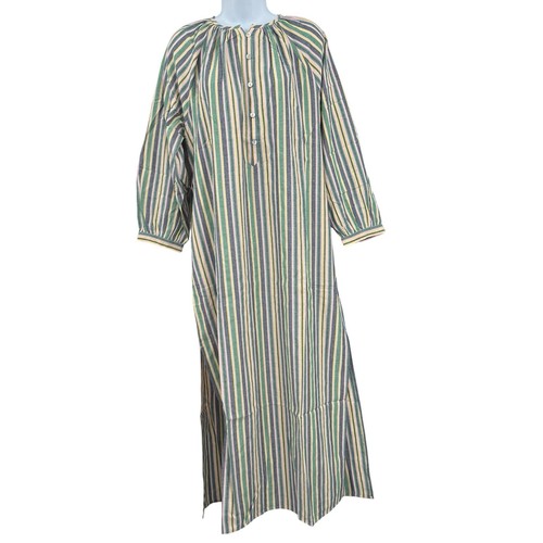 Tuckernuck Pomander Place Multi Striped 100% Cotton Caftan Dress Size M