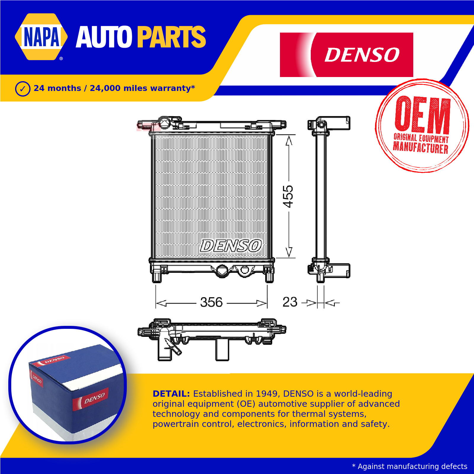 Radiator DRM32036 Denso 1S0121253P Genuine Top Quality Guaranteed New
