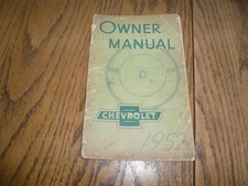 1952 Chevrolet Owner Manual Glove Box - Original