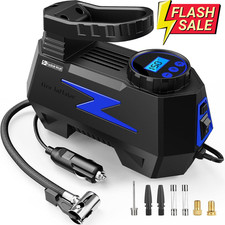 Tire Inflator Portable Air Compressor, DC 12V Tire Air Pump with LED and 150PSI