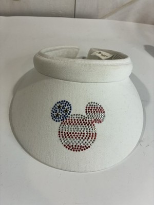 Walt Disney World Visor Cap Hat One Size Vintage Mickey Mouse Cotton Off White