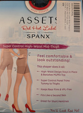 Spanx Assets Plus Size 7 Super Control High Waist Mid Thigh Body Shaper Black