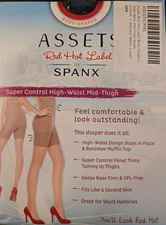 Spanx Assets Plus Size 7 Super Control High Waist Mid Thigh Body Shaper Black 