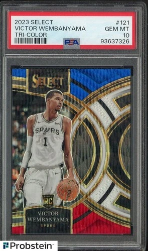 2023 Panini Select Tri-Color Prizm #121 Victor Wembanyama RC Rookie PSA 10