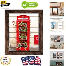 8x10 Picture Frame Rustic Brown, Display Pictures for Wall and Tabletop, 1 Pack