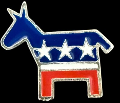Democrat BACKLESS Pin Silver Donkey Collectible Enamel Pinback Decoration Golf