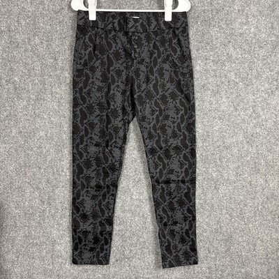 Bevy FLOG Pants Womens Sz 28 Black Gray Snake Skinny Pull on Sexy Club Designer
