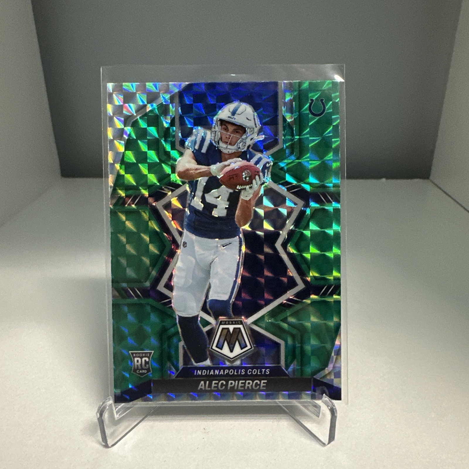 2022 Panini Mosaic Alec Pierce Rookie Green Prizm Parallel #329 Colts