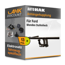 Für Ford Mondeo Stufenheck 07- AUTO HAK Anhängerkupplung abnehmbar + 13polig KIT