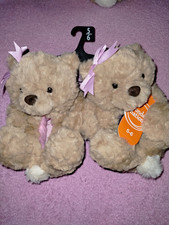 Wonder Nation Teddy Bear Novelty Slippers Beige Bow Slip-on Child's 5.5