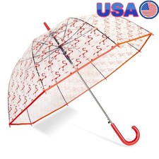 52 Inch Automatic Open Bubble Umbrella Windproof Waterproof Pink Flamingo Design