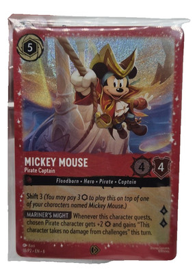 Disney Lorcana Mickey Mouse Pirate Captain Promo 18/P2 EN 6 SEALED FOIL