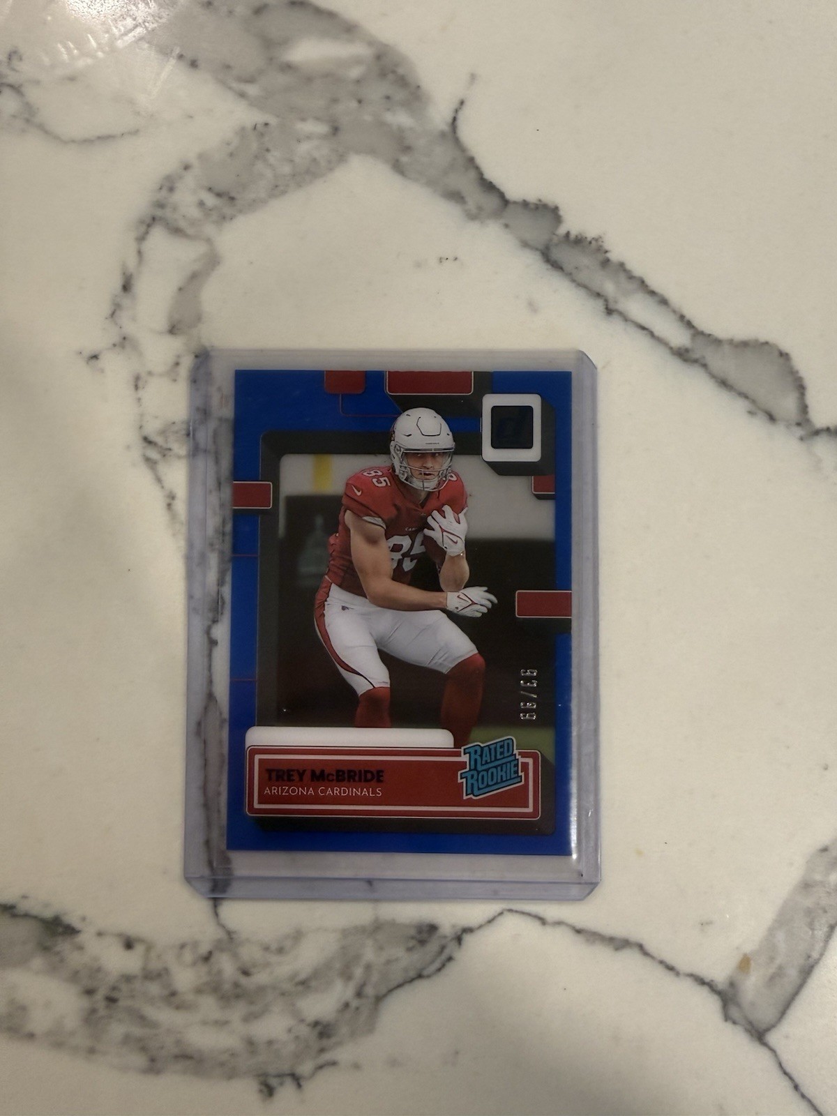 2022 Panini Clearly Donruss - Rated Rookie Trey McBride #87 Blue /99 (RC)