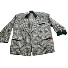 Schneiders Salzburg Blazer Women One Size Vintage Plaid Jacket Made in Austria
