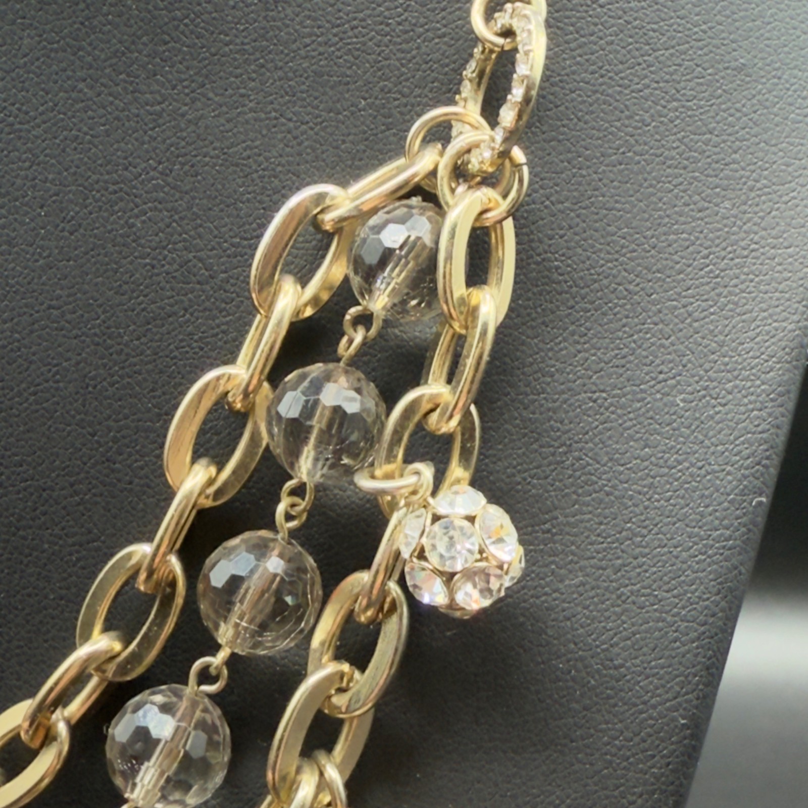 Multi Layer Gold Tone Statement Necklace Charms L… - image 16