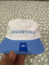 adidas Argentina Tournament 5Panel Strapback Hat Off White Blue Burst Soccer NWT