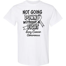 Inktastic Lung Cancer Awareness Not Going Down Without A Fight T-Shirt Mens Tees