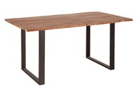 Esstisch Mit Baumkante 140X90 Cm Akazie Metall Kufengestell Esszimmertisch