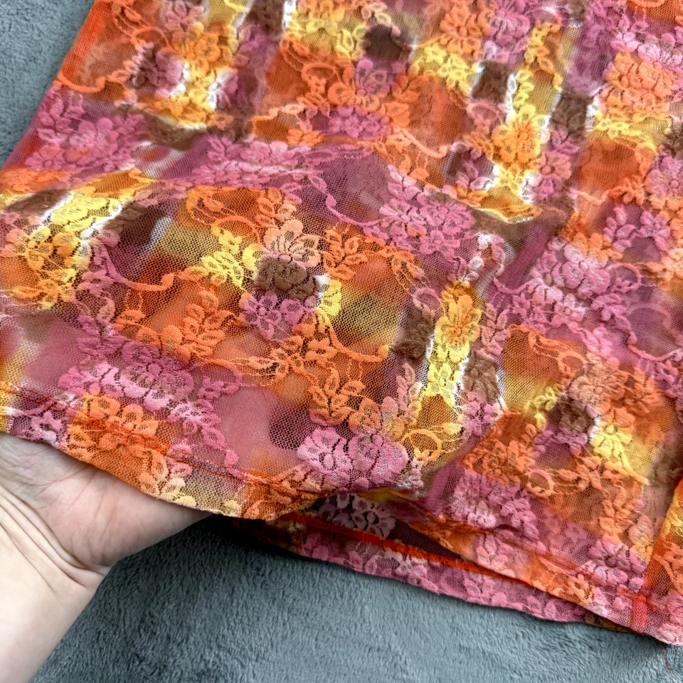 De Colección Rue 21 Top Mujer Talla L Malla Floral Bebé Muñeca Y2k Única Nylon Fairycore Foto 3 de 4