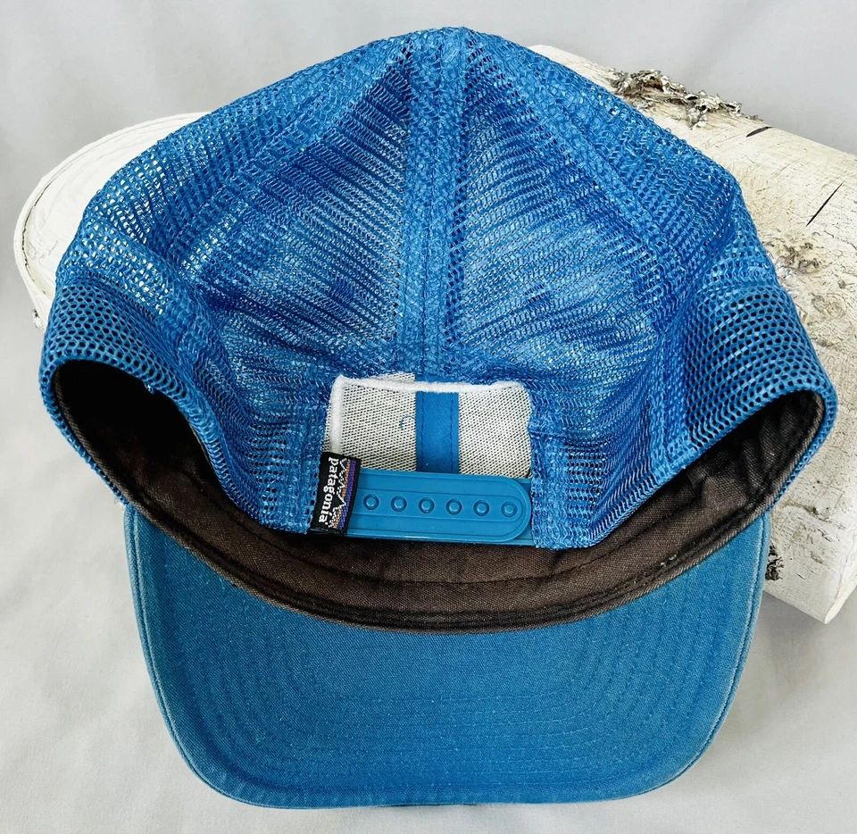 Usado en excelente estado / ¡raro! Patagonia LIVE SIMPLE Camino Viaje Campamento Caminata Azul Camionero Sombrero De Colección Foto 2 de 4