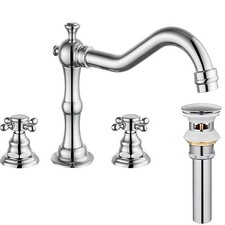 8 In Widespread Bathroom Faucet Chrome 3 Holes Dual Handles Basin Sink Mixer Tap
