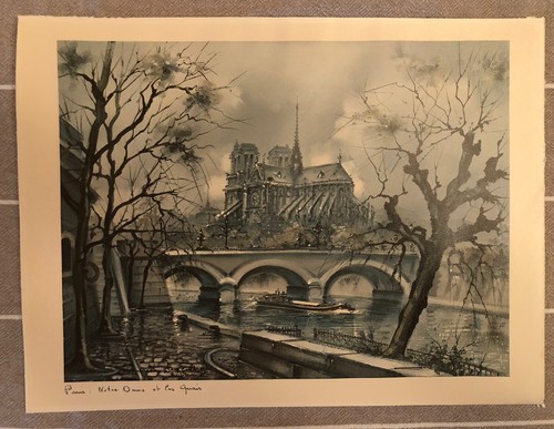 Maurice Legendre - 3 Prints, Notre Dame, Champs Elysees & Place Vendome, Paris - Picture 2 of 10
