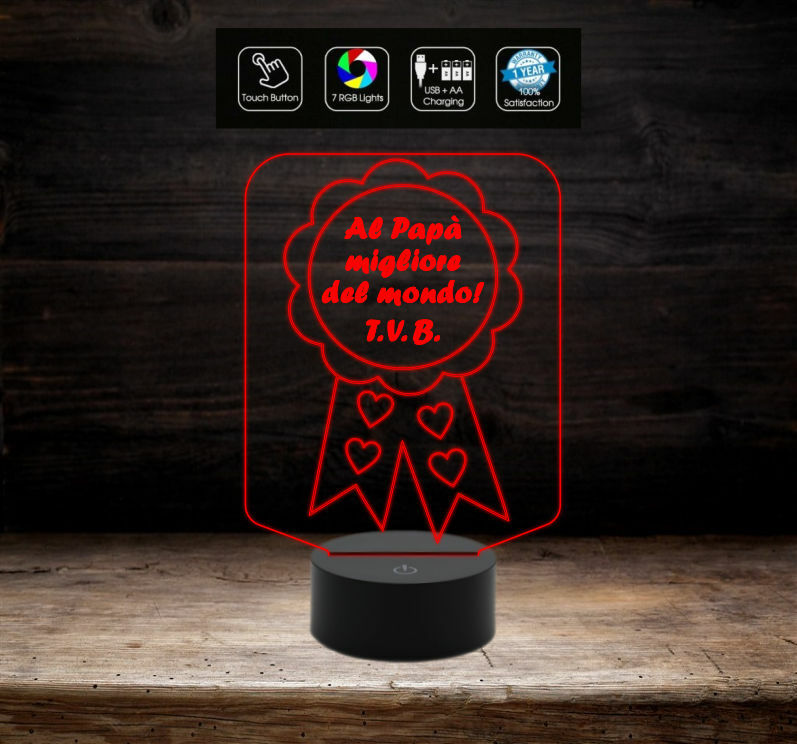 Regali luce notturna da figlia figlio personalizzata 6 foto Best Dad Night Light Heart Lampada da parete in acrilico, decorazione per la festa del papà regalo per papà papà nonno