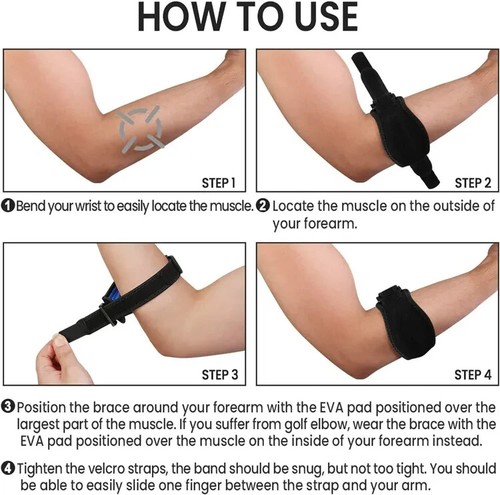 Tennis Elbow Support Strap Brace Arm Compression Arthritis /Golf Pain Relief UK - Picture 8 of 15