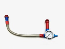 Holley Quickfuel Aed Carburetor Fuel Line With Gauge 4150 4160 Dual Feed Braided