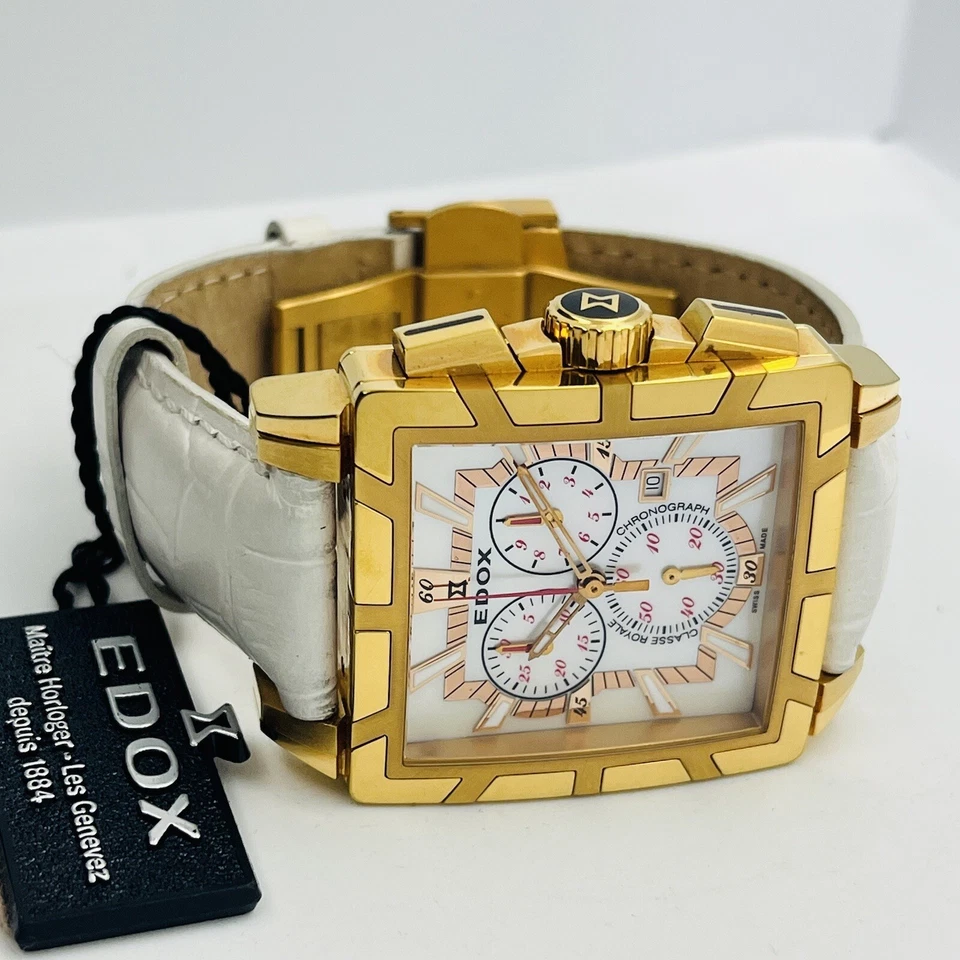 Edox Classe Royal Chronograph Rose Steel Sapphire Crystal 36mm Swiss Made Watch - Image 4 of 4