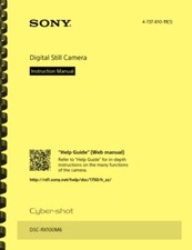 Sony Cyber-Shot DSC-RX100 VI DSC- RX100M6 OWNER'S INSTRUCTION MANUAL