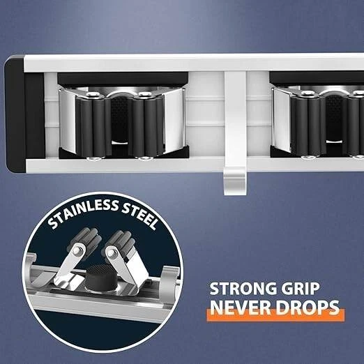 Paquete de 2 soportes para escobas colgador para fregona montaje en pared,nuevo. Foto 2 de 4