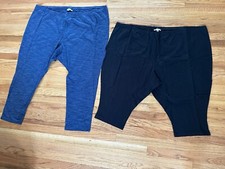 Lot Of 2 Woman Within Women's Plus Size Stretch Cotton Capri Legging Capri/long