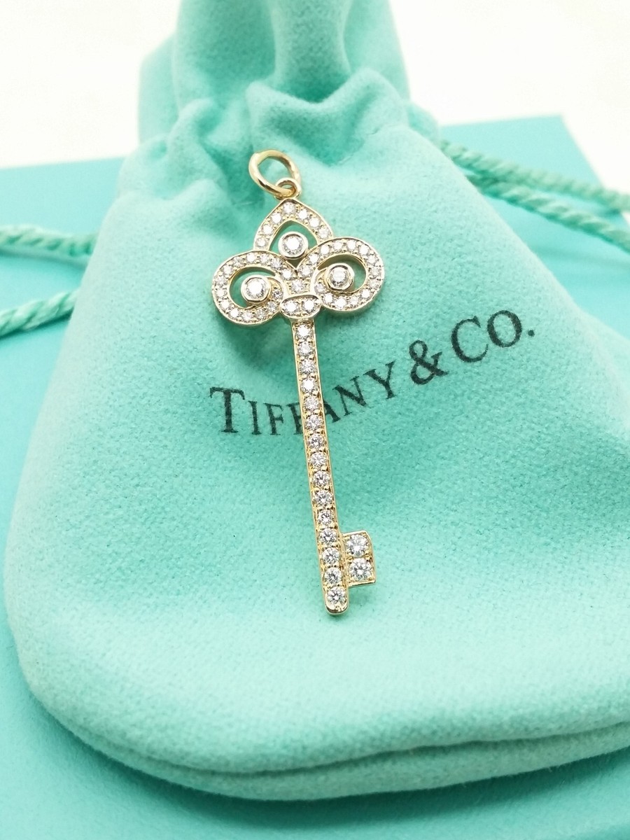 Tiffany & Co. AU750 Rose Gold Fleur De Lis Diamond 1.5