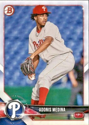 2018 BOWMAN DRAFT BASE PAPER PROSPECT #BD128 ADONIS MEDINA PHILLIES