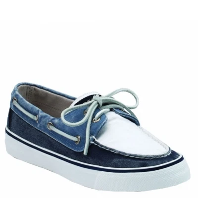 Ladies Sperry Boat Shoes Top-Sider Bahama Navy / White Canvas Deck