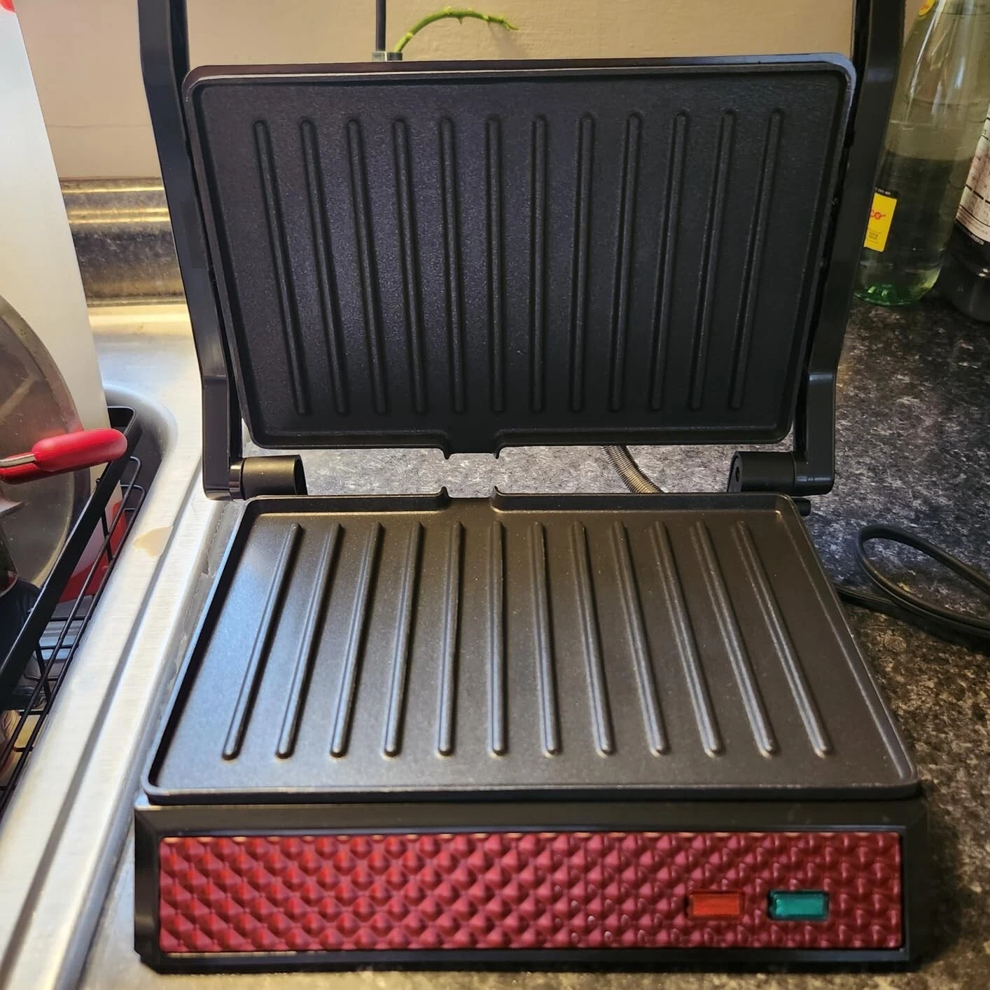 Panini Press Grill Gourmet Sandwich Maker Non Stick Burger Bread Steak Cooker
Opens in a new window