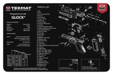 Tekmat GLOCK PISTOL Bench Mat - 3mm Soft Mouse Pad Mat - 11 x 17in - BONUS TOWEL