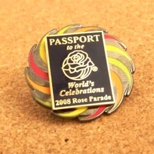 2008 Rose Parade Passport to the World's Celebrations lapel pin c39649