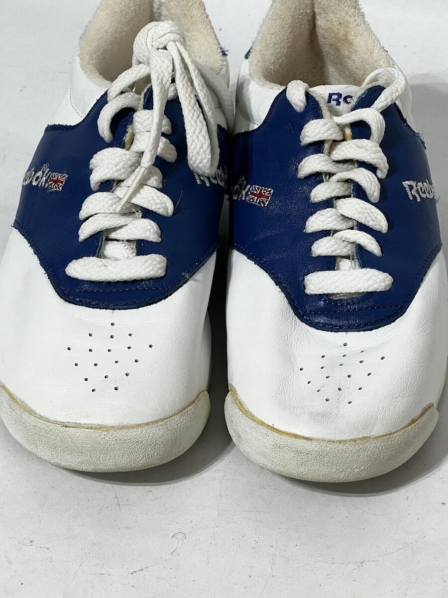 Vintage Sneaker 90s Reebok Classic Leather White Blue Saddle Vintage Sneaker 90s Reebok Classic Leather White Blue Saddle