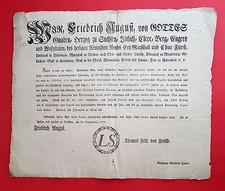 Plakat Anschlag Bekanntmachung Sachsen Dresden 6.9.1772 Abgaben auf Getreide ( 4
