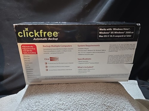 Automatic PC Backup Clickfree HD535 500GB External 7200RPM (535-1003-100) HDD - Picture 4 of 6
