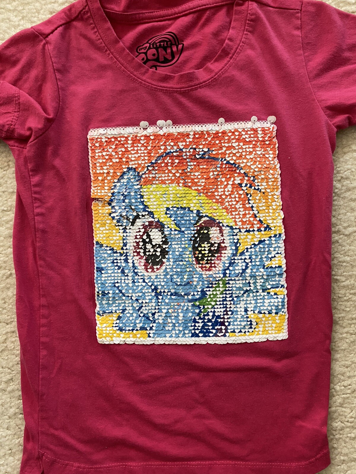 T shirt My Little Pony Rainbow Dash Flippy con paillettes bambina 4T bambino