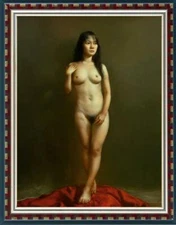 Handmade Original Oil Painting art female Chinese women girl on Canvas 24"x36"