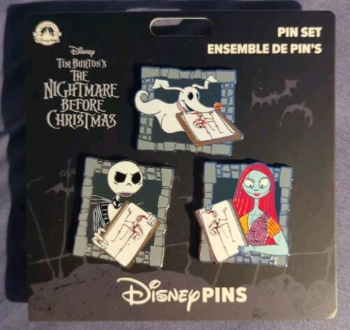 Disney Parks 2024 Jack Sally & Zero Nightmare Before Christmas 3 Pc. Pin Set NEW
