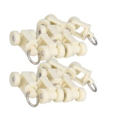 10mm Diameter Curtain Track Rollers Plastic Twin Wheeled Pulleys Rail Sliding