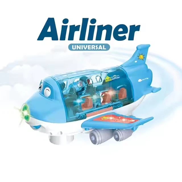 ✈️Interactive Airplane Toy with Lights, Music, Figures & Auto Obstacle Avoidance - Image 2 of 4